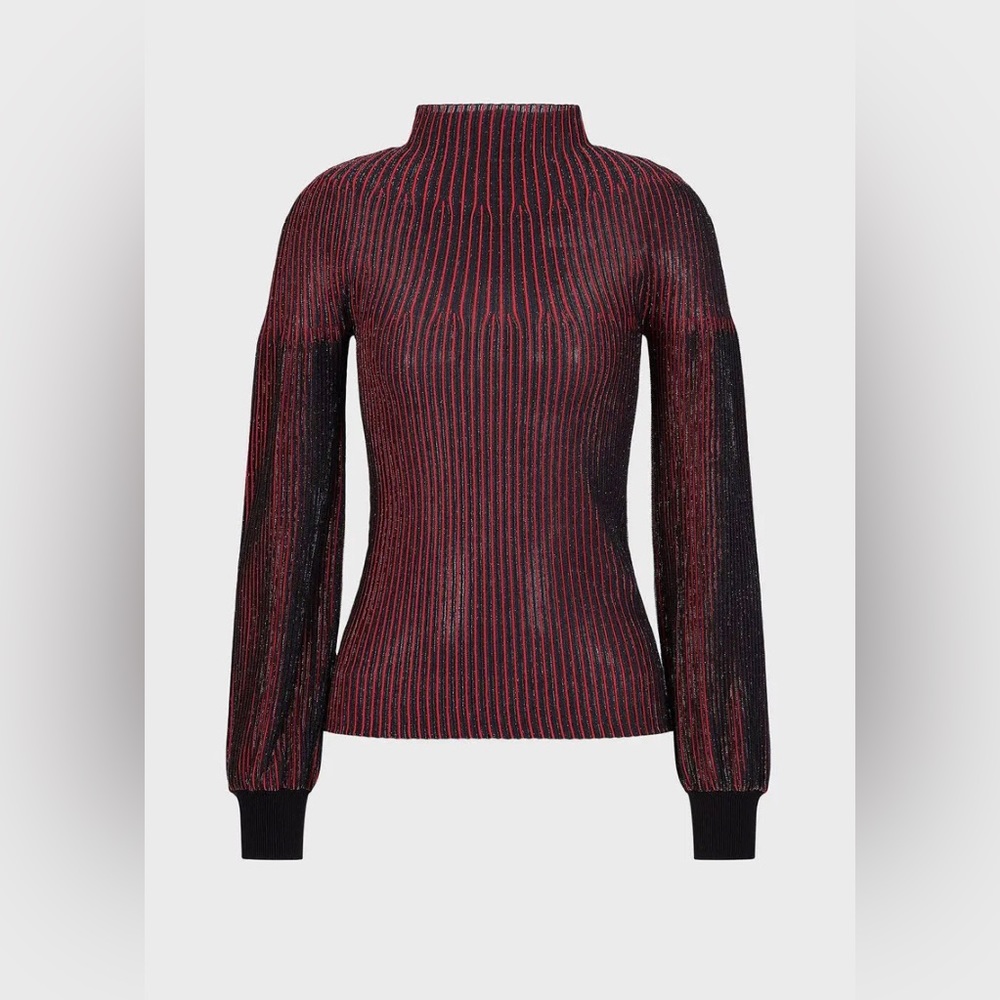 Emporio Armani- Lurex mock-neck jumper with all-over pattern